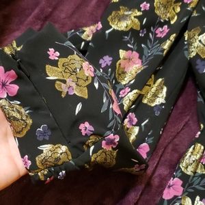 Casual dress shirt.black  witj Gold pink accents.